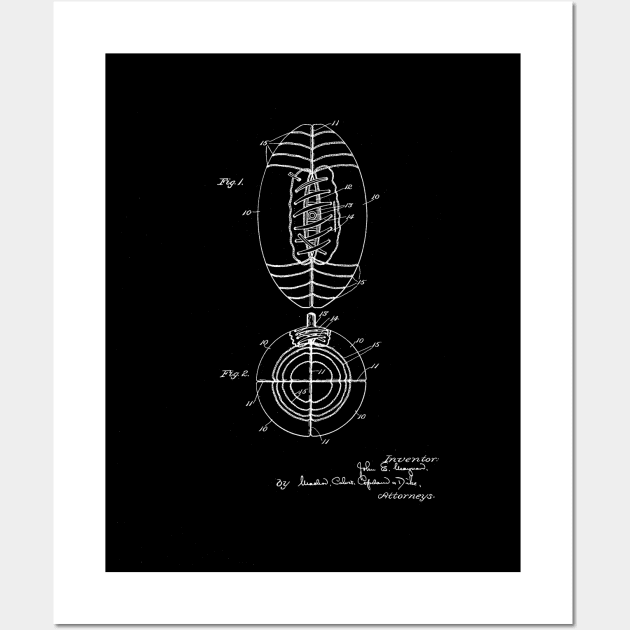 Football Vintage Patent Drawing Wall Art by TheYoungDesigns